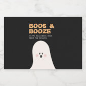 Boos & Booed Halloween Cute Ghost Mini Alcohol Li Likeurfles Etiket (Enkel label)