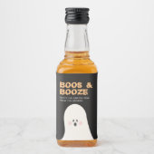 Boos & Booed Halloween Cute Ghost Mini Alcohol Li Likeurfles Etiket (Voorkant)