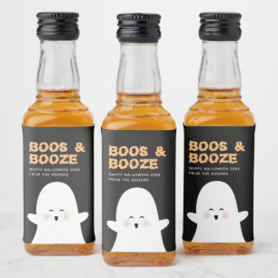 Boos & Booed Halloween Cute Ghost Mini Alcohol Likeurfles Etiket
