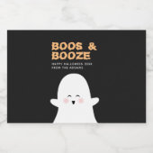 Boos & Booed Halloween Cute Ghost Mini Alcohol Likeurfles Etiket (Enkel label)