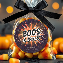 Boos & Booze Adult Halloween Favoriet Ronde Sticker