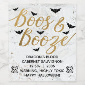 Boos & Booze Adult Halloween Party Wijn Etiket (Enkel label)