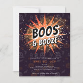 Boos & Booze Adult Halloween Uitnodiging (Voorkant)