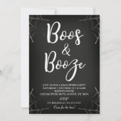 Boos & Booze Chalkboard Halloween uitnodiging (Voorkant)