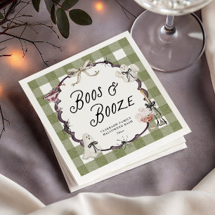 Boos & Booze Cocktails Halloween Feest Uitnodiging Servet