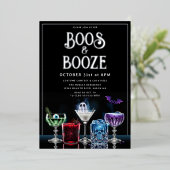 Boos & Booze Fancy Cocktail Aangepaste Folie Uitno Uitnodiging (Staand Voorkant)