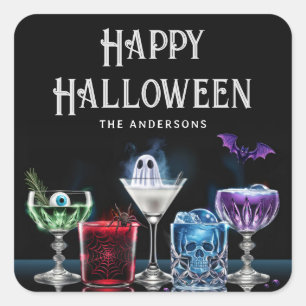 Boos & Booze Fancy cocktail Vierkante Sticker