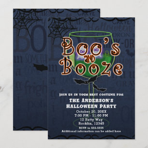 Boos & Booze Geesten & Vleermuizen Halloween Verkl Kaart