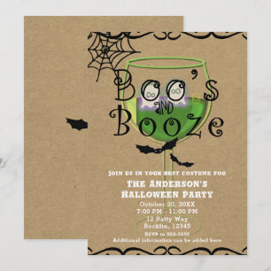 Boos & Booze Geesten & Vleermuizen Kraft Halloween Kaart
