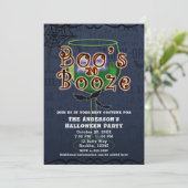 Boos & Booze Ghosts en vleermuizen Halloween Costu Kaart (Staand voorkant)