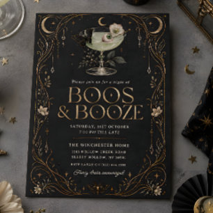 Boos & Booze Gotische Hemelse Halloween Cocktail Kaart