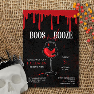 Boos & Booze Halloween Cocktail Party Uitnodiging