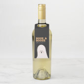 Boos & Booze Halloween Cute Ghost Bottle Label (Op fles)