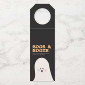 Boos & Booze Halloween Cute Ghost Bottle Label (Voorkant)