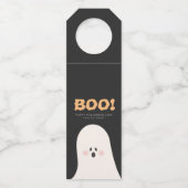 Boos & Booze Halloween Cute Ghost Bottle Label (Achterkant)