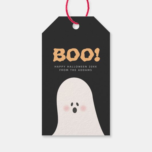 Boos & Booze Halloween Cute Ghost Bottle Label Cadeaulabel (Achterkant)