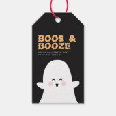 Boos & Booze Halloween Cute Ghost Bottle Label Cadeaulabel (Voorkant)