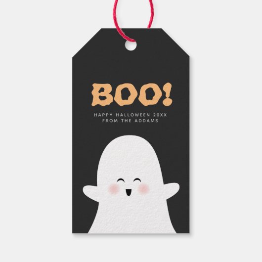 Boos & Booze Halloween Cute Ghost Bottle Label Cadeaulabel (Achterkant)