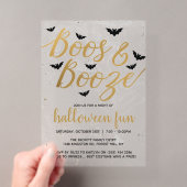 Boos & Booze Halloween Feest Acryl Uitnodigingen (Insitu (Draagbaar))