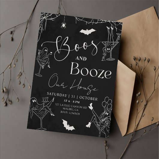 Boos & Booze Halloween-feest uitnodiging