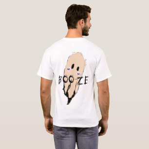 Boos Booze Halloween Feest Vintage Geest Drank T-shirt