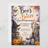 Boo's & Booze Halloween-feestviering Kaart (Voorkant)