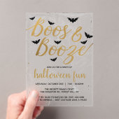Boos & Booze Halloween Party Acryl Uitnodigingen (Insitu (Draagbaar))