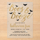 Boos & Booze Halloween Party Acryl Uitnodigingen (Voorkant)