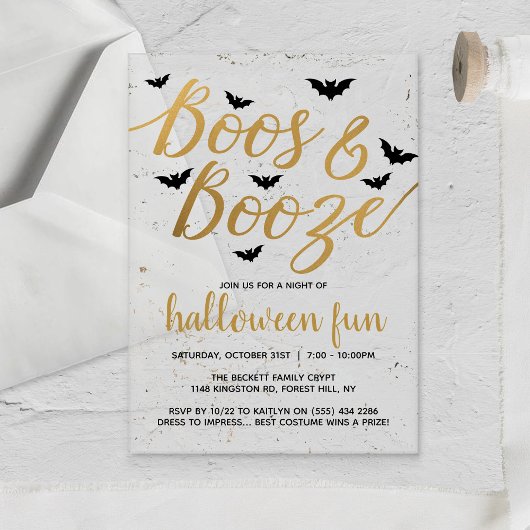 Boos & Booze Halloween Party Acryl Uitnodigingen