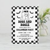Boos & Booze Halloween Party Kaart (Staand voorkant)