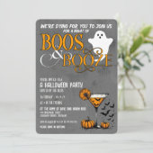 Boos & Booze Halloween Party Kaart (Staand voorkant)