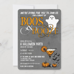 Boos & Booze Halloween Party Kaart