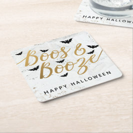 Boos & Booze Halloween Party Kartonnen Onderzetters