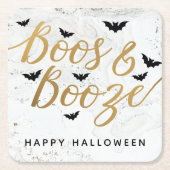 Boos & Booze Halloween Party Kartonnen Onderzetters (Voorkant)