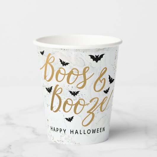 Boos & Booze Halloween Party Papieren Bekers (Voorkant)
