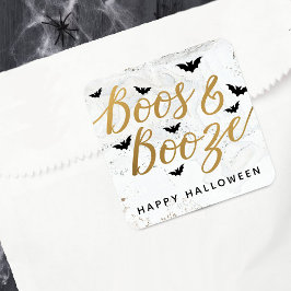 Boos & Booze Halloween Party Vierkante Sticker