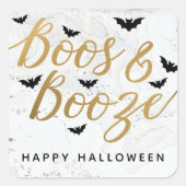 Boos & Booze Halloween Party Vierkante Sticker (Voorkant)
