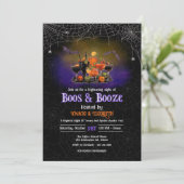 Boos & Booze Halloween Uitnodiging (Staand voorkant)