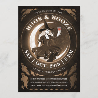Boos & Booze Halloween Uitnodigingen