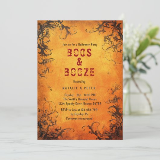 Boos & Booze I Ivy Uitnodiging (Staand voorkant)