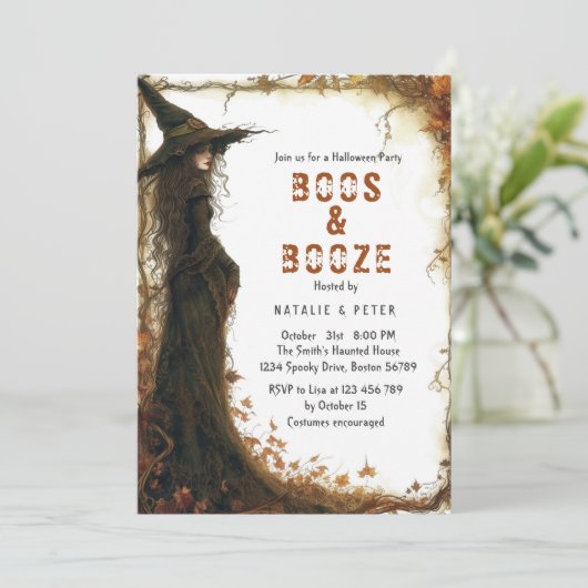 Boos & Booze I Witch Kaart (Staand voorkant)