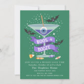 Boos & Booze Martini Halloween Party Invitation Kaart (Voorkant)