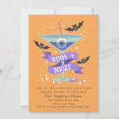 Boos & Booze Martini Halloween Party Invitation Kaart (Voorkant)