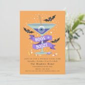 Boos & Booze Martini Halloween Party Invitation Kaart (Staand voorkant)