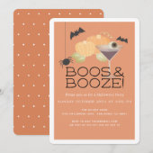 Boos & Booze Pumpkin Halloween Party Uitnodiging (Voorkant / Achterkant)