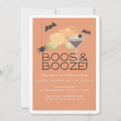 Boos & Booze Pumpkin Halloween Party Uitnodiging (Voorkant)