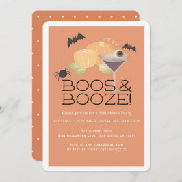 Boos & Booze Pumpkin Halloween Party Uitnodiging