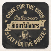 Boos & Booze  Skull | Halloween Custom Kartonnen Onderzetters (Voorkant)