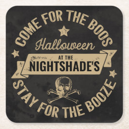 Boos & Booze  Skull | Halloween Custom Kartonnen Onderzetters