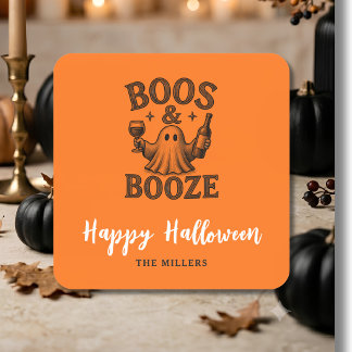 Boos & Booze Vintage Geest  Vierkante Sticker